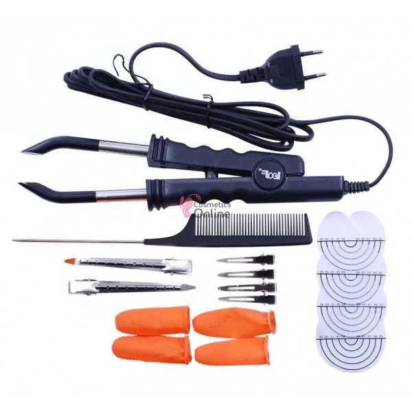 Aparat pentru montarea extensiilor de par cu Cheratina Profesional cu varf drept 001A + Accesorii